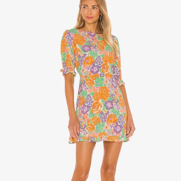 Faithfull the Brand Florence Mini Dress ADE Floral NEW - Picture 4 of 4
